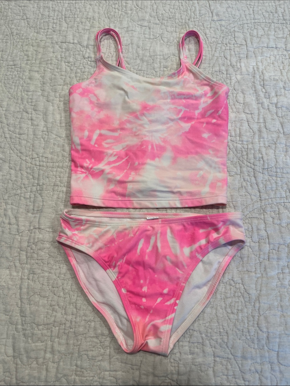 Children’s Place Pink Tie-Dye Tankini Swim Set
